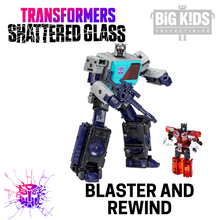 Load image into Gallery viewer, Transformers Shattered Glass Collection Autobot BLASTER and REWIND