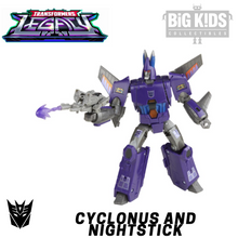 Load image into Gallery viewer, Transformers Legacy CYCLONUS and NIGHTSTICK (Voyager Class)