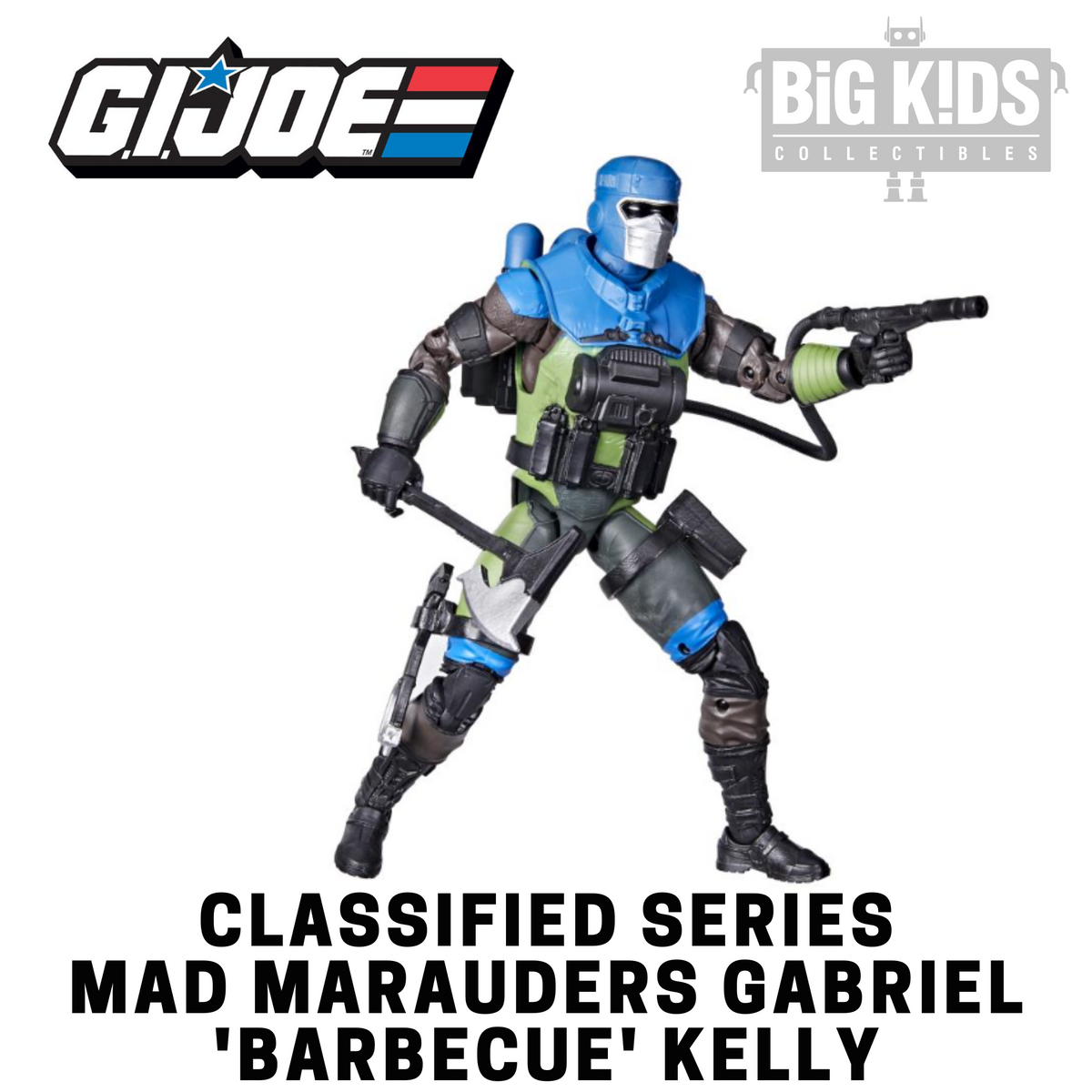 G.I. Joe Classified Series, Figurine Mad Marauders Gabriel Barbecue Kelly 58 de Collection, avec Emballage spécial F4030