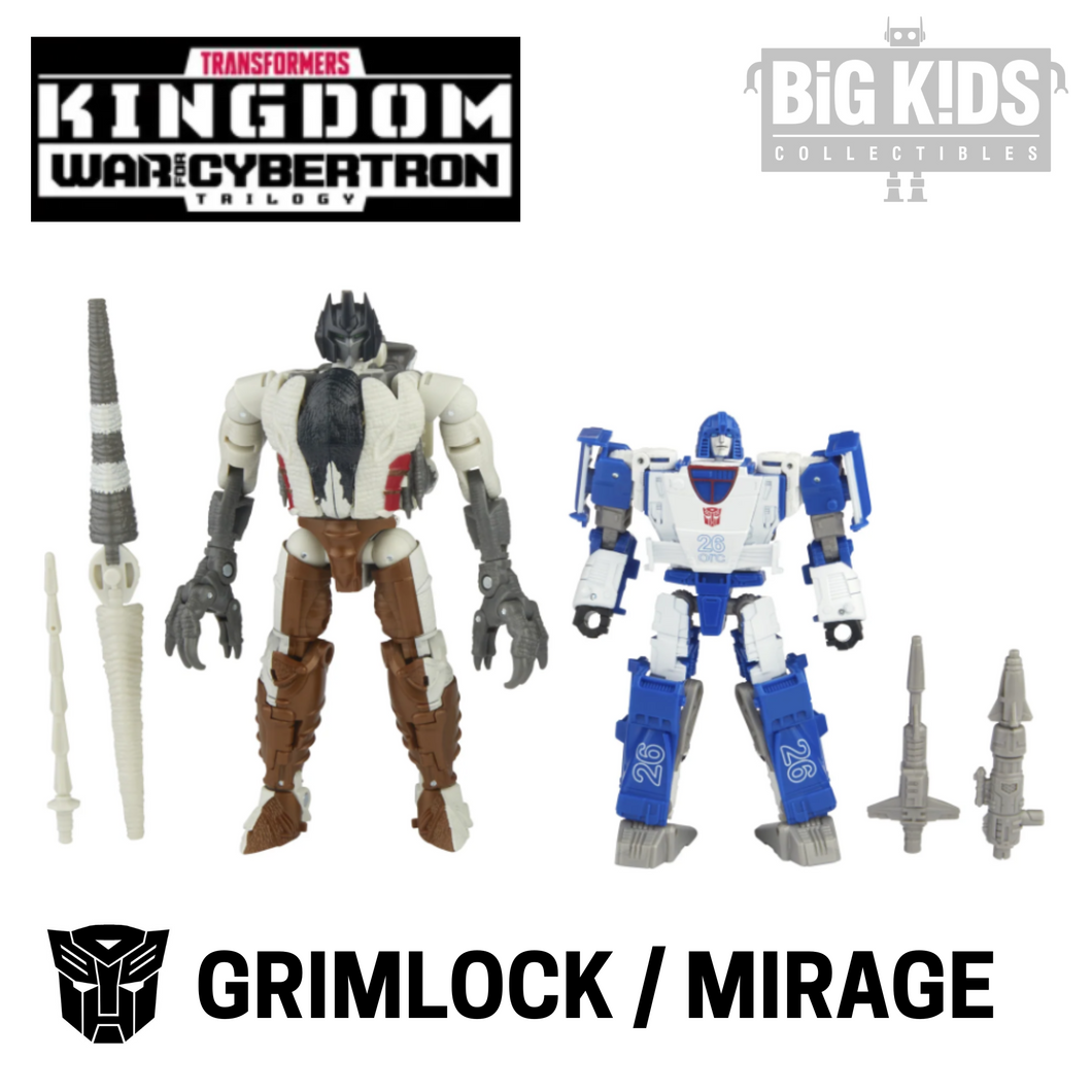 Transformers Kingdom WFC Battle Across Time Collection WFC-K40 AUTOBOT MIRAGE & MAXIMAL GRIMLOCK