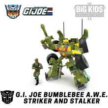 Load image into Gallery viewer, Transformers x G.I. Joe Bumblebee A.W.E. Striker and Stalker Figure Set
