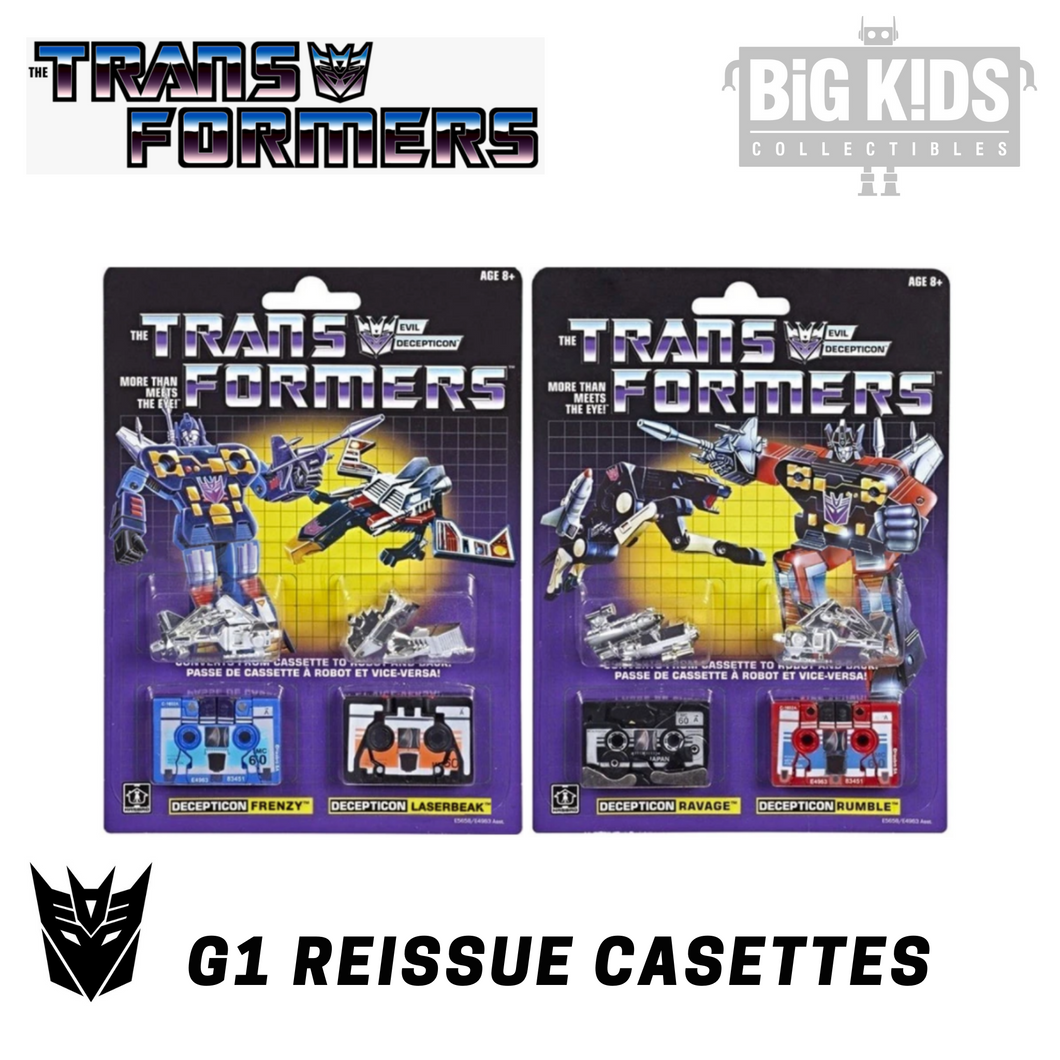 Transformers G1 Reissue Casettes Ravage Rumble Frenzy Lazerbeak